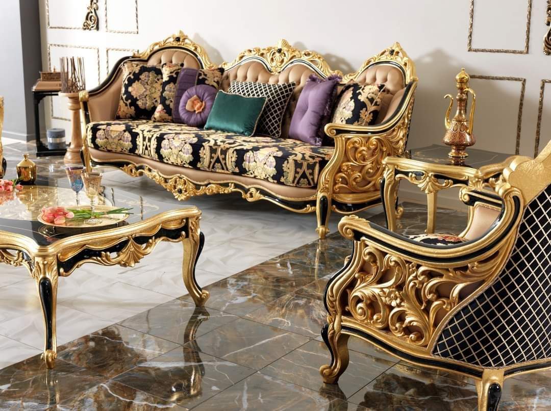 Round Arm Classic Sofa Set