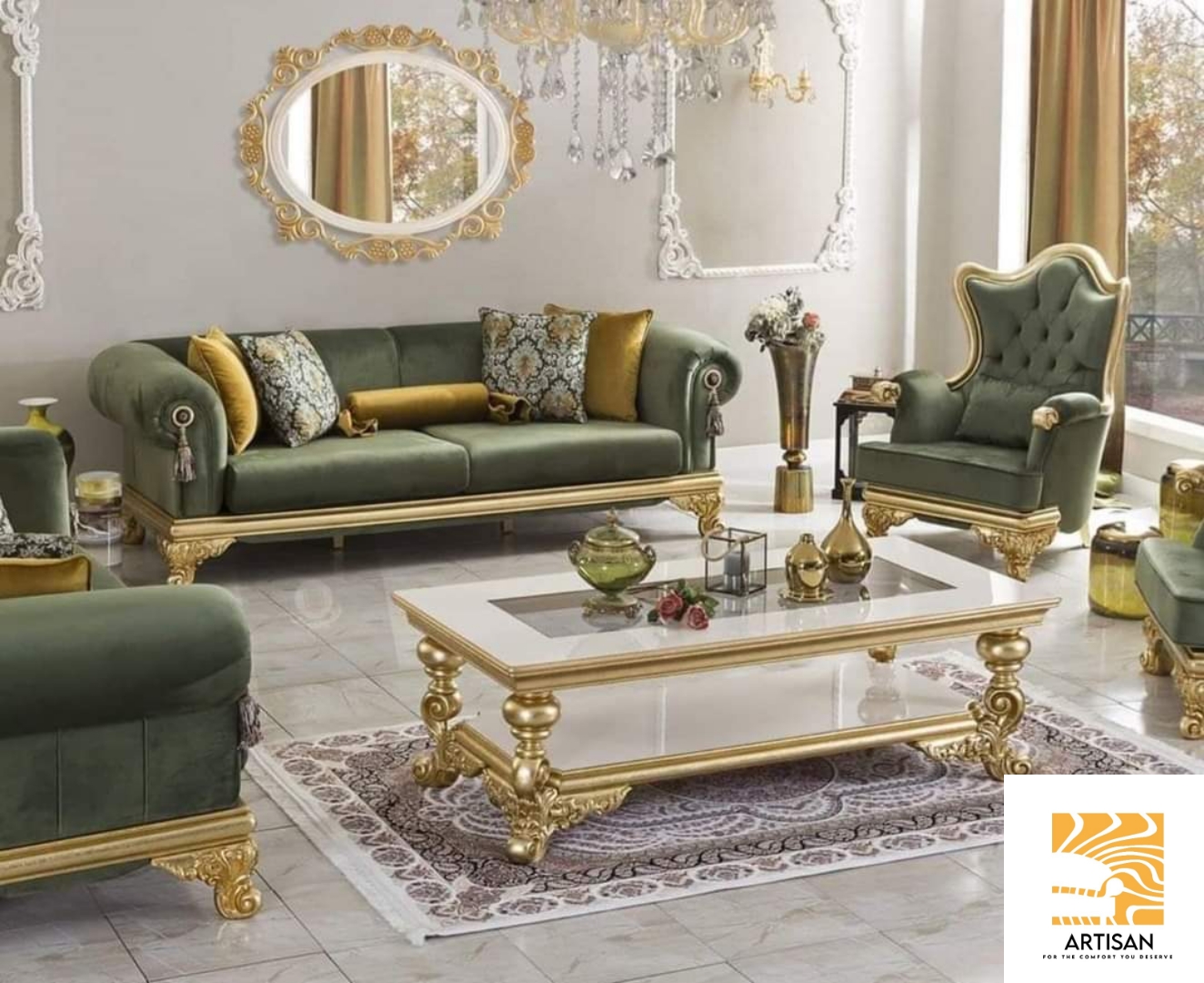 Olive Crest Sofa Set