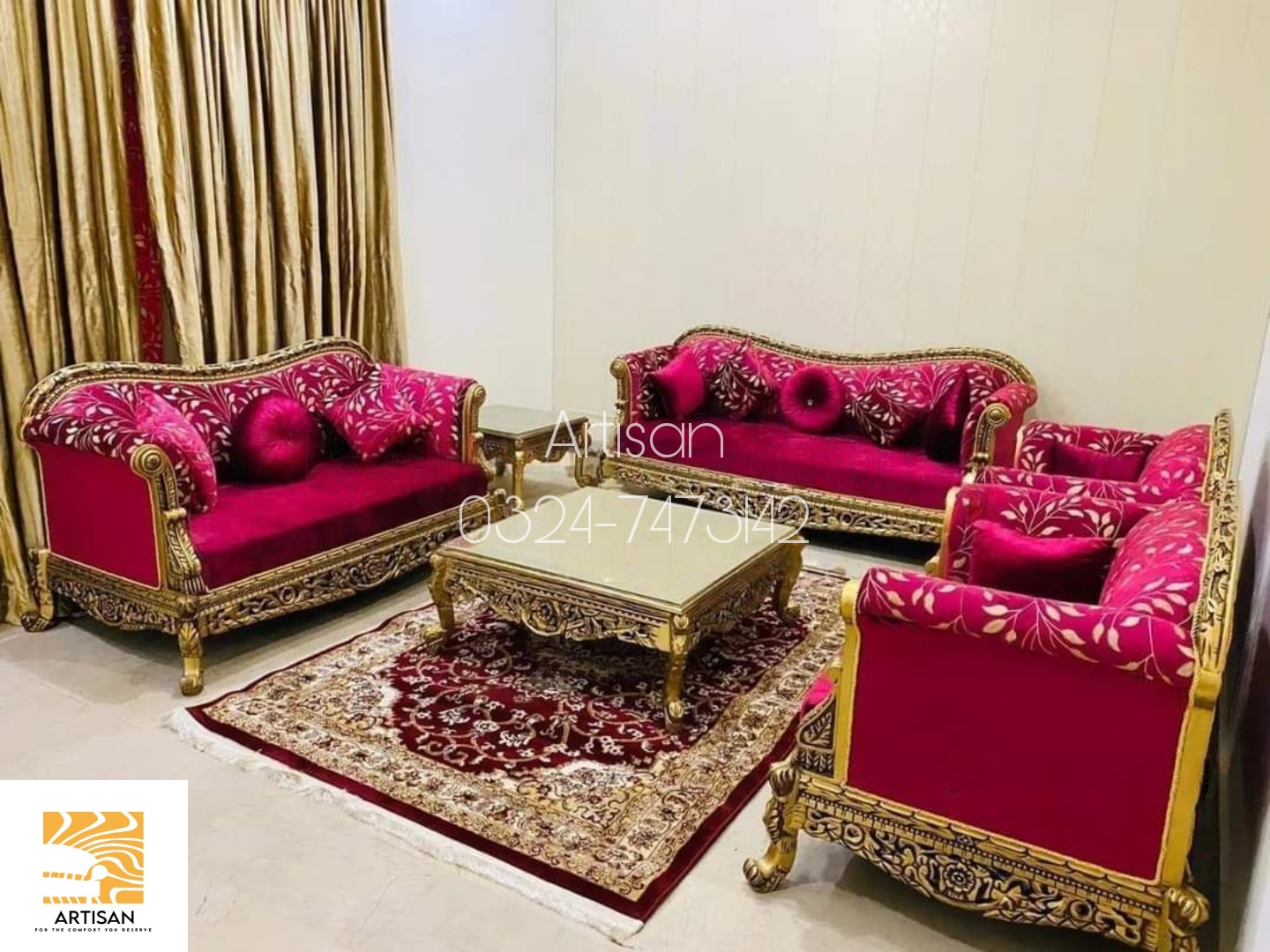 Pehri Carved Sofa Set